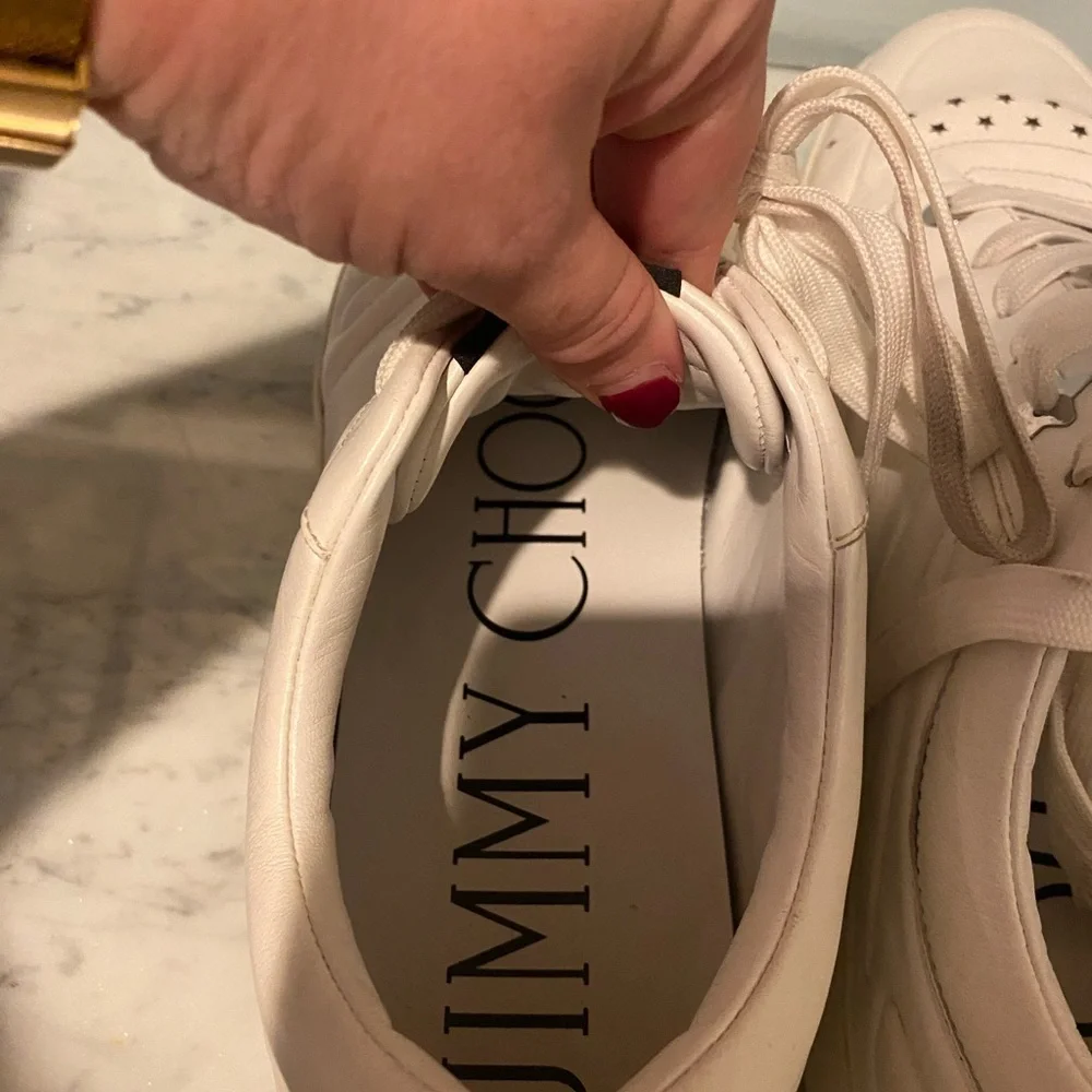 Jimmy Choo Hawaii Lace Up Sneakers Size 13 GUC